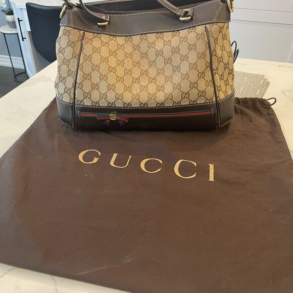 GUCCI GG Canvas Mayfair Convertible Tote w/ Strap - Picture 1 of 15